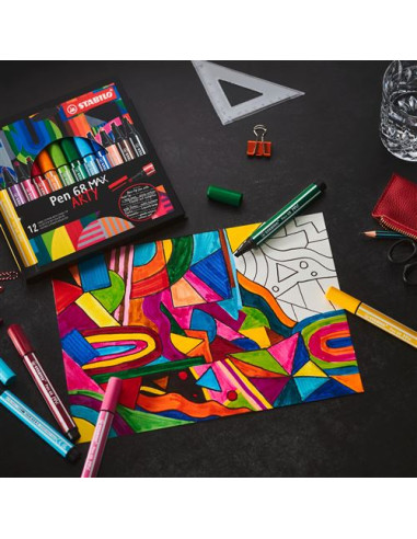 ESTUCHE ARTY CON 12 COLORES-ROTULADOR PREMIUM...