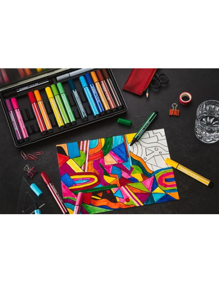 ESTUCHE ARTY CON 6 COLORES-ROTULADOR PREMIUM CON PUNTA BISELADA PEN 68 MAX STABILO 768/06-21
