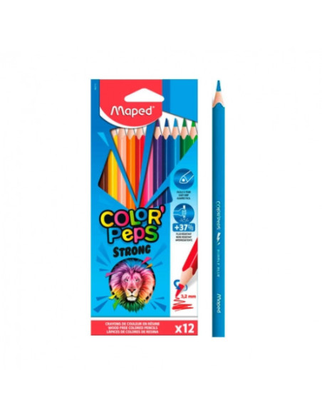 ESTUCHE CARTON 12 LAPICES COLORPEPS STRONG MAPED 862712