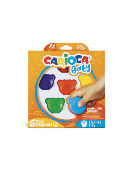 ESTUCHE CERAS BABY TEDDY CRAYONS 1+ 6PCS  CARIOCA 42956