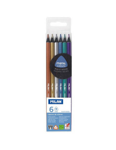 ESTUCHE DE 6 LÁPICES DE COLORES METÁLICOS MILAN 07102306