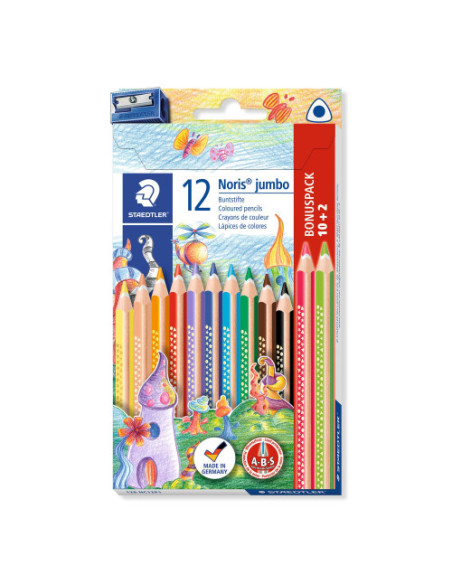 ESTUCHE DE CARTÓN 12 LÁPICES NORIS JUMBO COLORES SURTIDOS STAEDTLER 188 C12/128 NC12P1