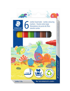 ESTUCHE DE CARTÓN 6 ROTULADORES GRUESOS NORIS 340 COLORES SURTIDOS STAEDTLER 340 C6