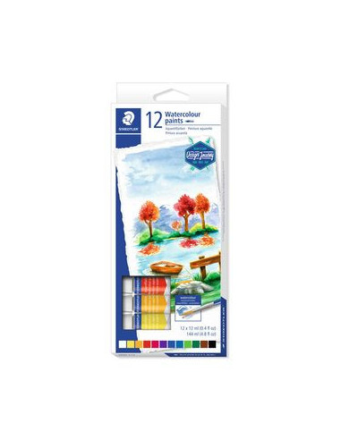 ESTUCHE DE CARTÓN CON 12 TUBOS DE ACUARELAS