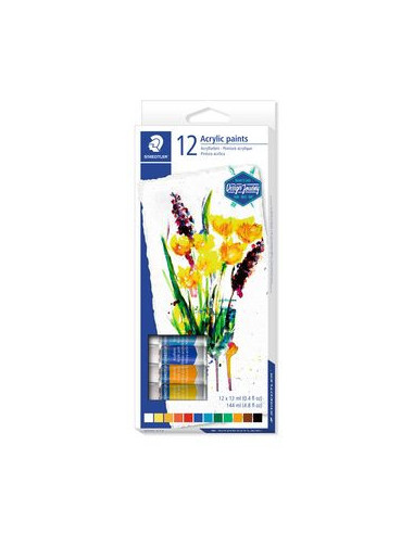 ESTUCHE DE CARTÓN CON 12 TUBOS DE COLORES SURTIDOS STAEDTLER 8500 C12