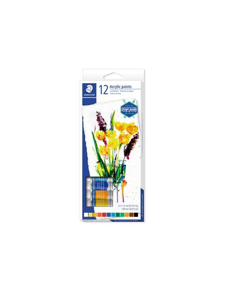 ESTUCHE DE CARTÓN CON 12 TUBOS DE COLORES SURTIDOS STAEDTLER 8500 C12