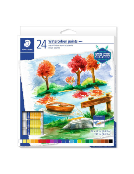 ESTUCHE DE CARTÓN CON 24 TUBOS DE ACUARELAS