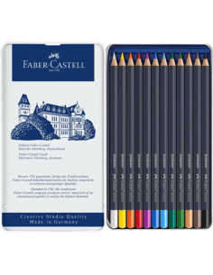 ESTUCHE DE METAL CON 12 LÁPICES DE COLORES GOLDFABER. FABER CASTELL 114712 2
