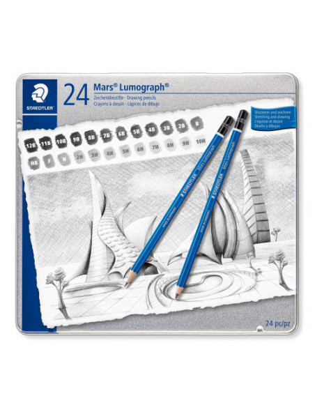 ESTUCHE DE METAL CON 24 LÁPICES