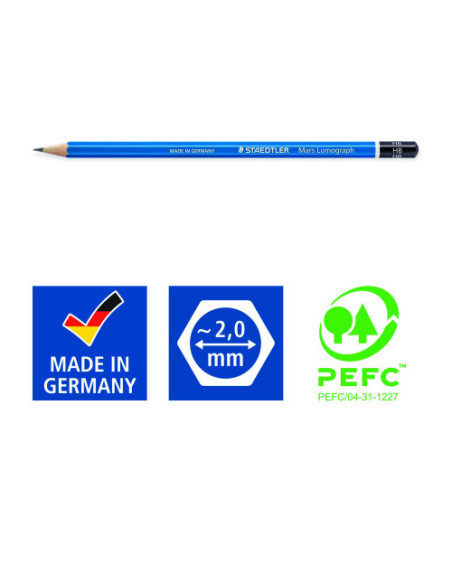 ESTUCHE DE METAL CON 24 LÁPICES, GRADUACIONES STAEDTLER 100 G24