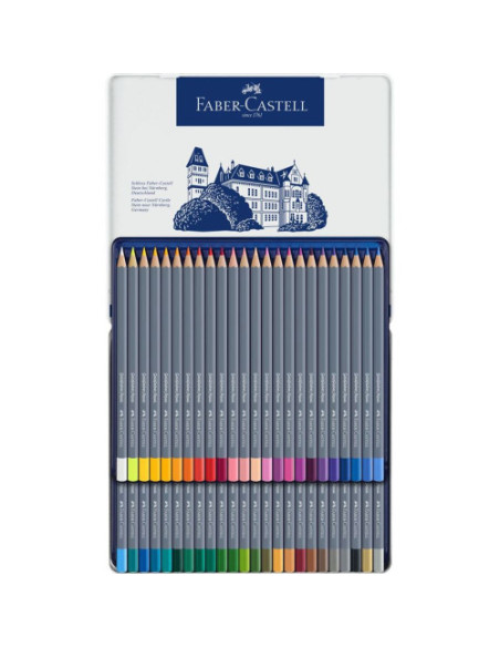 ESTUCHE DE METAL CON 48 LÁPICES DE COLORES ACUARELABLES GOLDFABER. FABER CASTELL 114648