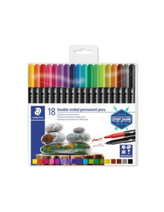 ESTUCHE DE PLÁSTICO CON 18 ROTULADORES