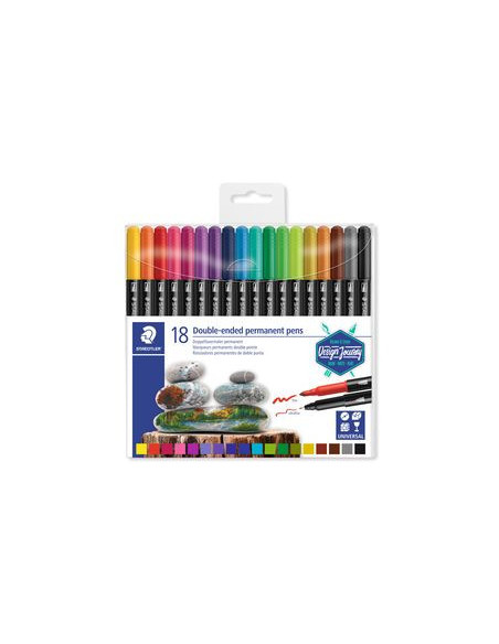 ESTUCHE DE PLÁSTICO CON 18 ROTULADORES