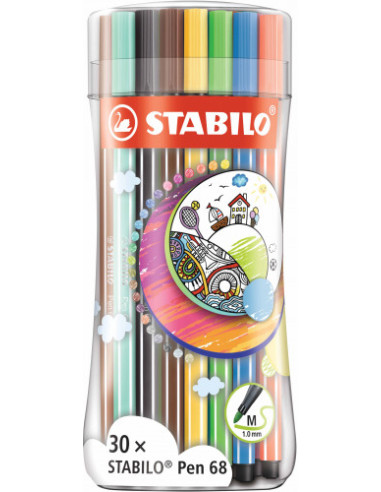 ESTUCHE ELEEVE PACK 30 PEN68 STABILO 6830-4