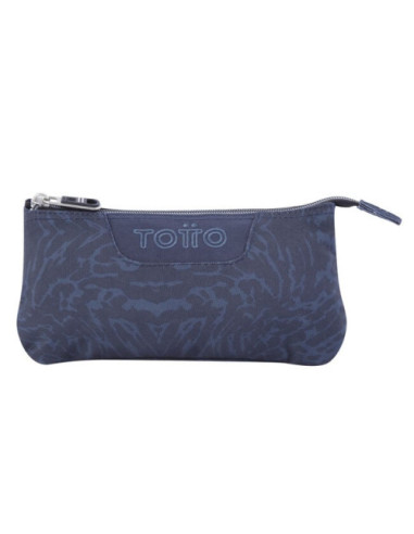 ESTUCHE ESCOLAR TRES COMPARTIMENTOS AZUL Y NEGRO GEOMETRIC - TABLERO TOTTO AC52ECO012-2210Z-3JG