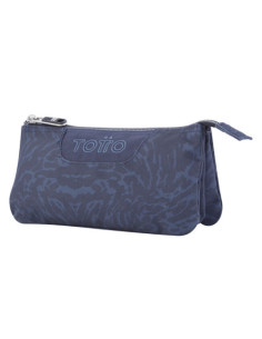 ESTUCHE ESCOLAR TRES COMPARTIMENTOS AZUL Y NEGRO GEOMETRIC - TABLERO TOTTO AC52ECO012-2210Z-3JG 2