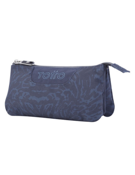 ESTUCHE ESCOLAR TRES COMPARTIMENTOS AZUL Y NEGRO GEOMETRIC - TABLERO TOTTO AC52ECO012-2210Z-3JG