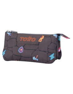 ESTUCHE ESCOLAR TRES COMPARTIMENTOS ESTAMPADO VIDEOJUEGO - TABLERO TOTTO AC52ECO012-2210Z-3Y7 2