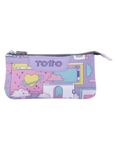 ESTUCHE ESCOLAR TRES COMPARTIMENTOS MORADO CIBER - TABLERO TOTTO AC52ECO012-2210Z-2QI