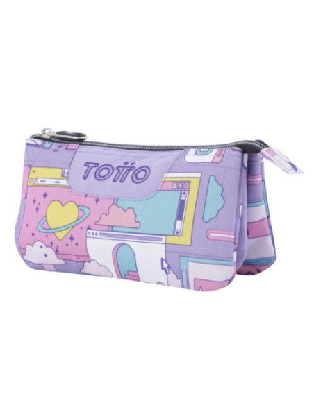 ESTUCHE ESCOLAR TRES COMPARTIMENTOS MORADO CIBER - TABLERO TOTTO AC52ECO012-2210Z-2QI