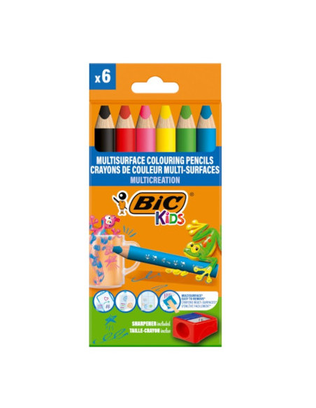 ESTUCHE LAPICES TRIANGULARES MULTISUPERFICIE BLISTER 6UDS BIC 515220