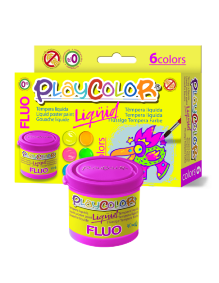 ESTUCHE LIQÜID FLUO 40ML. 6 COLORES SURTIDOS PLAYCOLOR 20111.