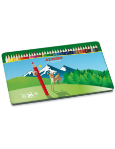 ESTUCHE METAL 36 UNIDADES LAPICES HEXAGONALES ALTA CALIDAD MINA 3MM. ALPINO AL010760