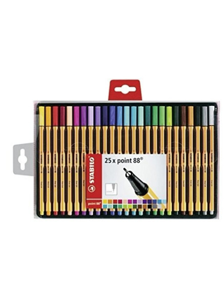 ESTUCHE METALICO 25 ROTULADORES PUNTA FINA 0
