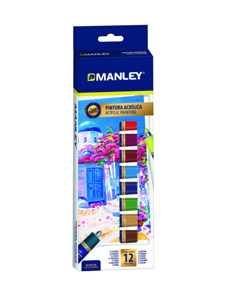 ESTUCHE PINTURA ACRILICA 12 X 12ML MANLEY MDV00012