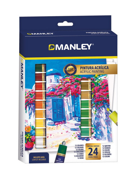 ESTUCHE PINTURA ACRILICA 24 X 12ML MANLEY MDV00024