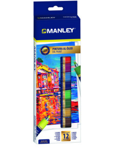 ESTUCHE PINTURA AL OLEO 12 X 12ML MANLEY MOP00012
