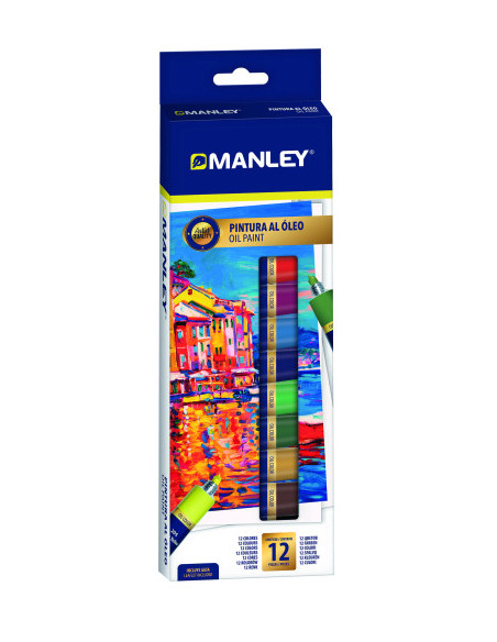 ESTUCHE PINTURA AL OLEO 12 X 12ML MANLEY MOP00012