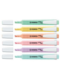 ESTUCHE PLASTICO SWING COOL PASTEL 6 UNIDADES SURTIDAS TRAZO 1/4MM. STABILO 275/6-08