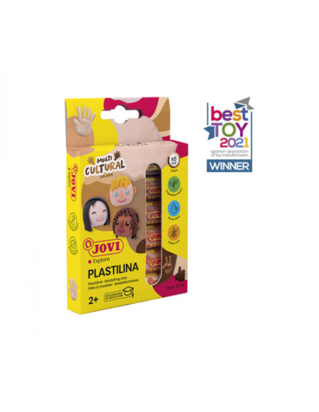 ESTUCHE PLASTILINA 6 BARRAS DE 15GR COLORES SURTIDOS GAMA MULTICULTURAL JOVI 90/6M