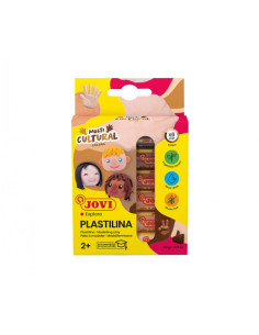 ESTUCHE PLASTILINA 6 BARRAS DE 15GR COLORES SURTIDOS GAMA MULTICULTURAL JOVI 90/6M 2