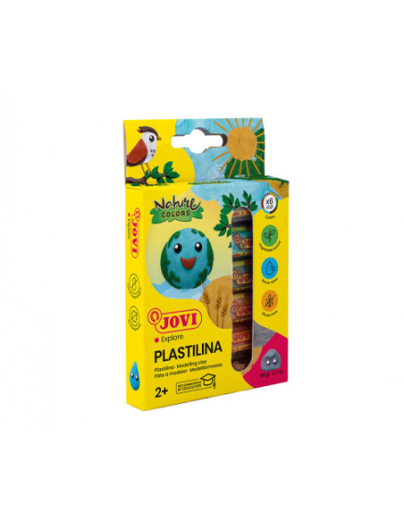 ESTUCHE PLASTILINA 6 BARRAS DE 15GR COLORES SURTIDOS GAMA NATURE JOVI 90/6N