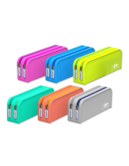 ESTUCHE PORATOTODO SILICONA RECTANGULAR DOBLE CREMALLERA LAGART 329275