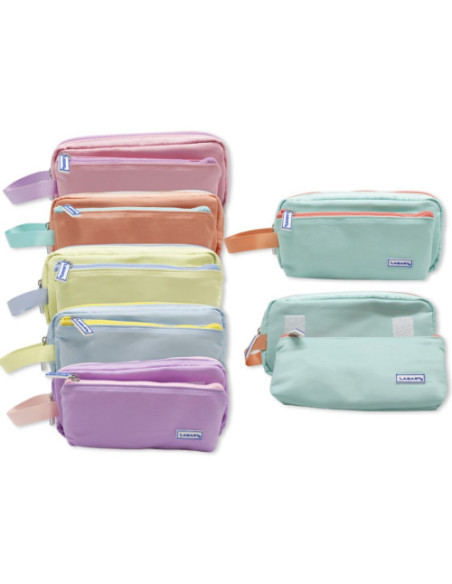 PORTATODO TACTO SUAVE PASTEL DOBLE C/ASA COLORES SURTIDOS LAGART 329272