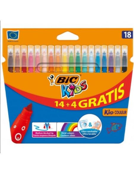 ESTUCHE ROTULADORES FORMATO ESPECIAL 18 UDS KID COULEUR BIC 9375092
