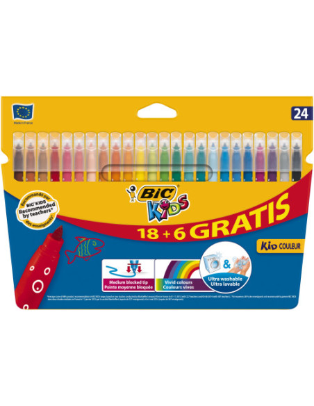 ESTUCHE ROTULADORES FORMATO ESPECIAL 24 UDS KID COULEUR BIC 9117373