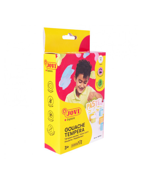 ESTUCHE TÉMPERA GOUACHE 6 BOTES DE 35 ML COLORES PASTEL JOVI 507P