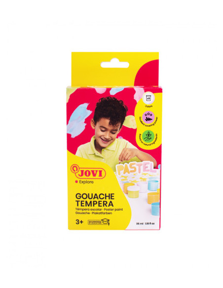 ESTUCHE TÉMPERA GOUACHE 6 BOTES DE 35 ML COLORES PASTEL JOVI 507P