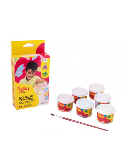 ESTUCHE TÉMPERA GOUACHE 6 BOTES DE 35 ML COLORES PASTEL JOVI 507P