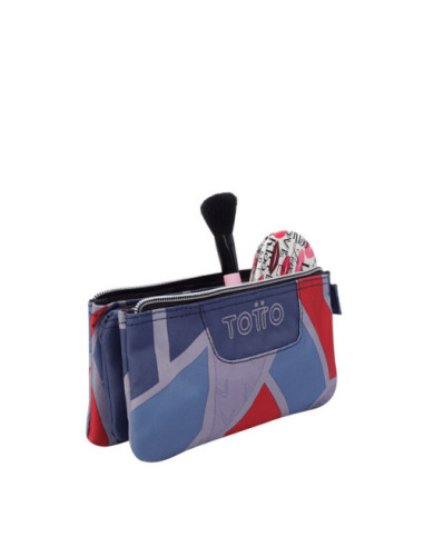 ESTUCHE TRIPLE GRIS Y AZUL TOTTO...