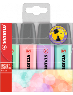 ESTUCHE WALLET 4 BOSS COLORES PASTEL SURTIDOS STABILO 70/4-3