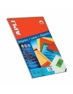 PACK 20 HOJAS (20 UDS) ETIQUETAS AZULES 210X297MM APLI 1600