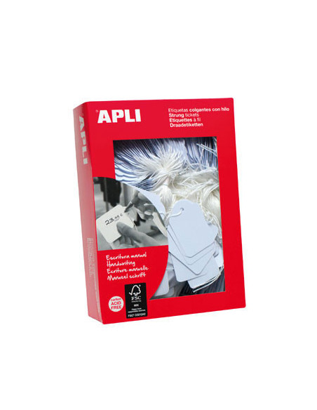 CAJA 500 ETIQUETAS BLANCAS CON HILO 50X70 APLI 396