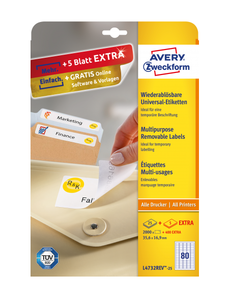 PAQUETE 25 HOJAS ETIQUETAS DESPEGABLES ECOLÓGICAS