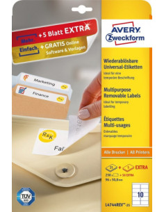PAQUETE 25 HOJAS ETIQUETAS DESPEGABLES ECOLÓGICAS 2