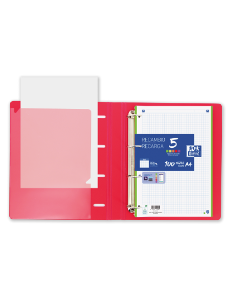 EUROPEANBINDER+ LIVE & GO POLYFOAM A4+ CON RECAMBIO 100H 5X5 - SURTIDO VIVOS OXFORD 400146174